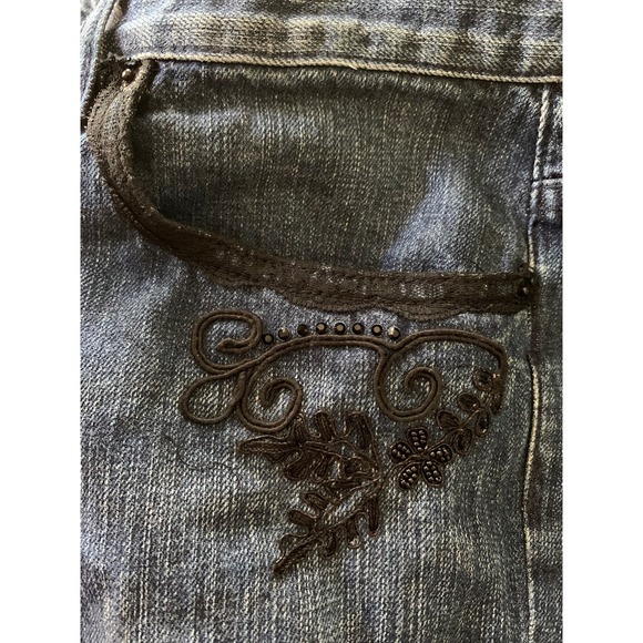 Ralph Lauren Women's Size 12 Jeans Straight Leg Hi Rise Embroidery Velvet Beaded - Picture 9 of 10